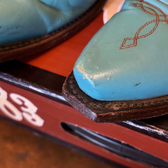 Lucchese Turquoise Embroidered Heeled Boots - Picture 2 of 6